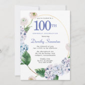 ハイドレンジア ローズ 100歳の誕生日パーティー 招待状 (正面)