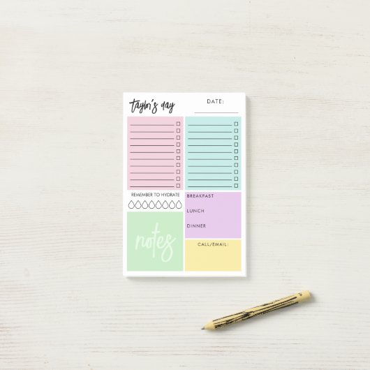 ハイドレーカラフルトのノートを一覧表示する整理日 ポストイット (デスク上)