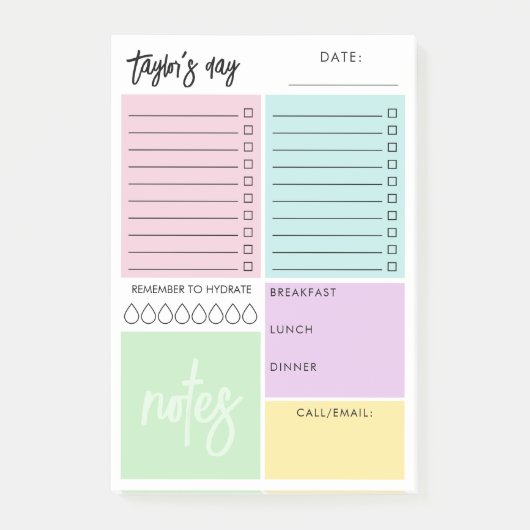 ハイドレーカラフルトのノートを一覧表示する整理日 ポストイット (正面)