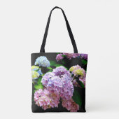 ハイドレージアの庭 ピンク 青 紫 花, 花嫁 トートバッグ (裏面)