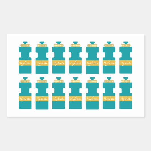 ハイドレート水ボトルのシールシート 長方形シール (正面)