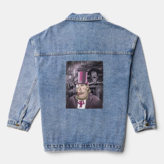 ハイド女子ぶら下がったデニムジャケットと デニムジャケット (裏面)