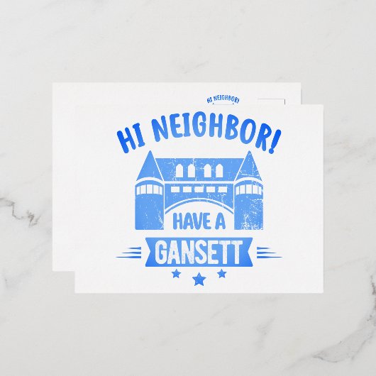 ハイネイバーガーンセットレトロスタイルプレゼント 箔シーズンポストカード (正面/裏面)