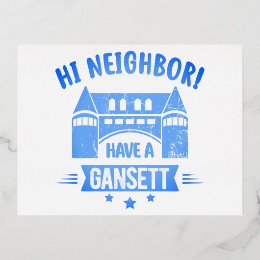 ハイネイバーガーンセットレトロスタイルプレゼント 箔シーズンポストカード (正面)