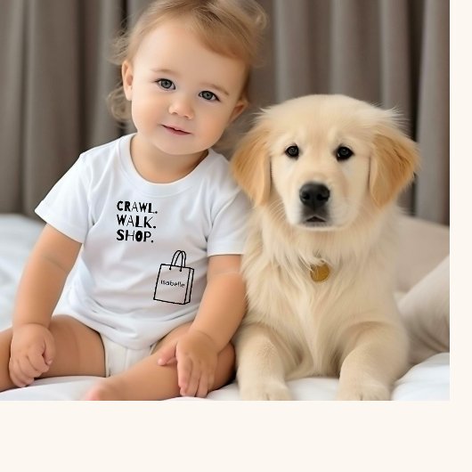 ハイハイから歩くまで ショップ名入り 赤ちゃん用ボディスーツ ベビーボディスーツ