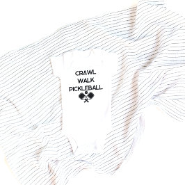 ハイハイ ウォーク ピックルボール 面白い 新生児服 ベビーボディスーツ