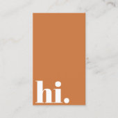 ハイハローテラコッタクリーンシンプルタイポグラフィカジュアル 名刺 (正面)