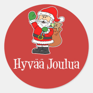 ハイバジュルアフィンランドクリスマスサンタレッド ラウンドシール