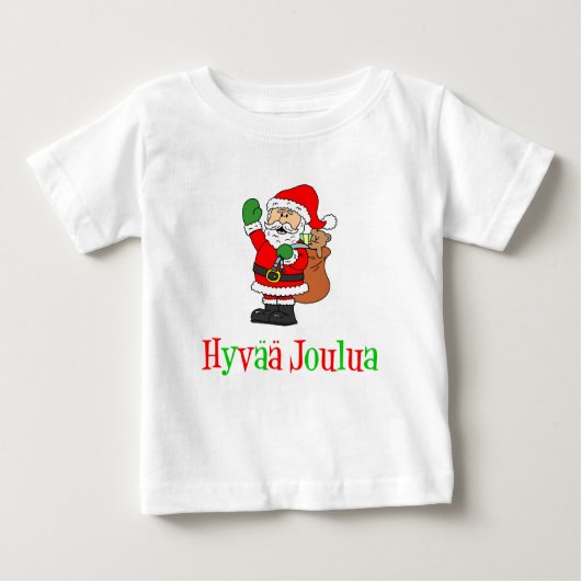 ハイバジュルアフィンランドクリスマスサンタ ベビーTシャツ (正面)