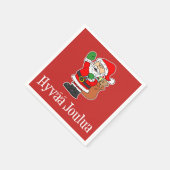 ハイバジュルアフィンランドクリスマスサンタ(RED) スタンダードカクテルナプキン (角)