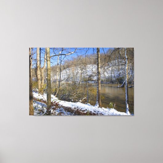 ハイバンクス・メトロ・パーク、ハイブラフス、冬、オハイオ キャンバスプリント (正面)