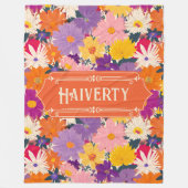 ハイバーティ混雑開花モダンフローラ フリースブランケット (正面)