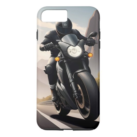 ハイパフォーマンスバイクに乗るオートバイ Case-Mate iPhoneケース (裏面)