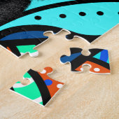 ハイパフポニーテール、ナチュラル美しい、ブルー抽象芸術 ジグソーパズル (側面)