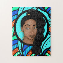 ハイパフポニーテール、ナチュラル美しい、ブルー抽象芸術