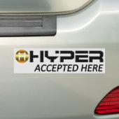 ハイパーここに受け入れられたバンパーステッカー バンパーステッカー (車上)