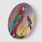 ハイパーオウム/赤いARA ラージ壁時計 (傾斜)