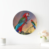 ハイパーオウム/赤いARA ラージ壁時計 (ホーム)