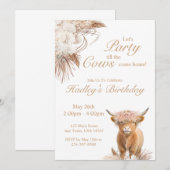 ハイパーキュートハイランドカウパーティー招待状 招待状 (正面/裏面)