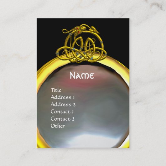 ハイパードラゴンパールモノグラムピンクブラックイエロー 名刺 (正面)