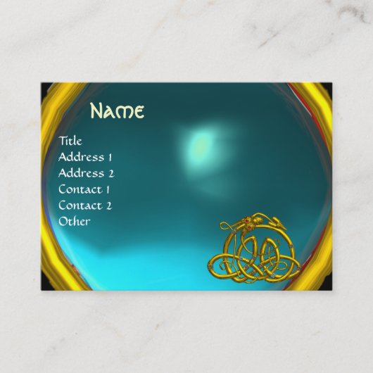 ハイパードラゴン,アクアマリン,明るい青 名刺 (正面)