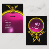 ハイパーバタフライアメジストモノグラムイエローピンク 名刺 (正面/裏面)