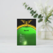 ハイパーバタフライエメラルドモノグラムグリーンイエロー 名刺 (スタンド正面)