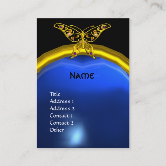 ハイパーバタフライサファイアモノグラムブルー 名刺 (正面)