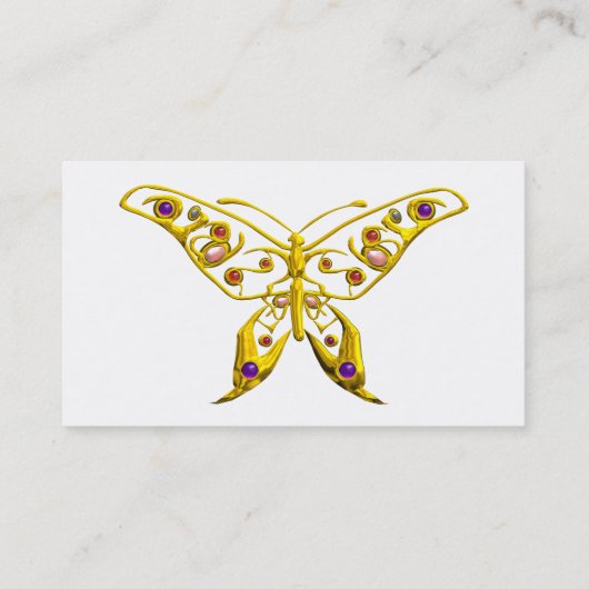 ハイパーバタフライジュエルカラフル、宝石ホワイト 名刺 (裏面)