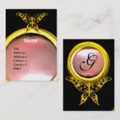 ハイパーバタフライモノグラムパールイエローブラックピンク 名刺 (正面/裏面)