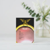 ハイパーバタフライモノグラムパールイエローブラックピンク 名刺 (スタンド正面)