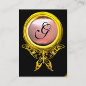 ハイパーバタフライモノグラムパールイエローブラックピンク 名刺 (裏面)