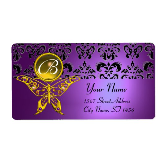 ハイパーバタフライモノグラム紫ダマストトパーズ ラベル (正面)