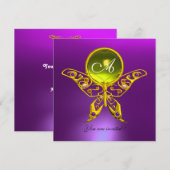 ハイパーバタフライ モノグラム, イエロー トパーズ, パープル 招待状 (正面/裏面)