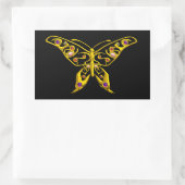 ハイパーバタフライ、黒 長方形シール (バッグ)