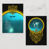 ハイパーバレンタインアクアマリンモノグラムイエローブルー 名刺 (正面/裏面)