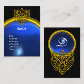 ハイパーバレンタインサファイアモノグラムイエローブルー 名刺 (正面/裏面)