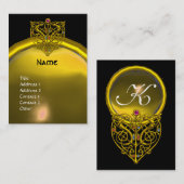 ハイパーバレンタインデートパズモノグラムイエローブラック 名刺 (正面/裏面)