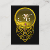 ハイパーバレンタインデートパズモノグラムイエローブラック 名刺 (裏面)