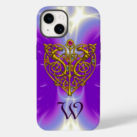 ハイパーバレンタインモノグラムピンク明るい赤紫色紫 Case-Mate iPhoneケース (裏面)