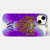 ハイパーバレンタインモノグラムピンク明るい赤紫色紫 Case-Mate iPhoneケース (裏面 (横))