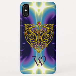 ハイパーバレンタインモノグラムピンク明るい赤紫色紫 iPhone XS MAXケース