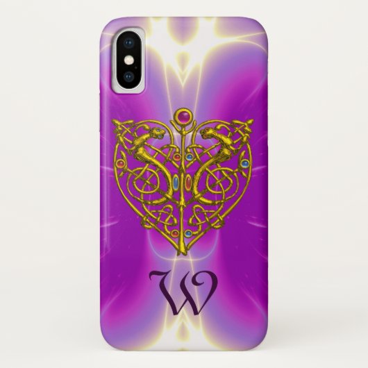 ハイパーバレンタインモノグラムピンク明るい赤紫色紫 Case-Mate iPhoneケース (裏面)