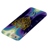 ハイパーバレンタインモノグラム/金ゴールドハート（紫の青） Case-Mate iPhoneケース (底面)