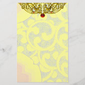 ハイパーバレンタイン金ゴールドケルト結び目模様黄色い渦巻き 便箋 (裏面)