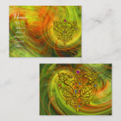 ハイパーバレンタイン、オレンジ色の赤い黄色 名刺 (正面/裏面)