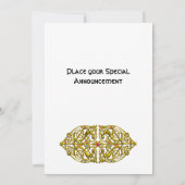 ハイパーバレンタイン/ゴールドケルトノットハート ホワイト 招待状 (裏面)