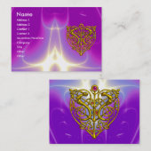 ハイパーバレンタイン，金ゴールドケルトハート紫ピンク 名刺 (正面/裏面)