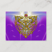 ハイパーバレンタイン，金ゴールドケルトハート紫ピンク 名刺 (裏面)