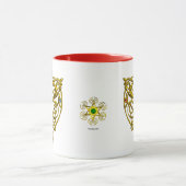 ハイパーバレンタイン、金ゴールドケルト結び目模様ハート白 マグカップ (中央)